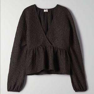 Wilfred Jacquard Peplum Blouse